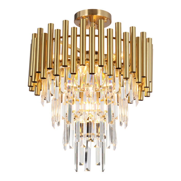 MADISON GOLD + KRISTALL Deckenleuchte 9xE14 – Bild 1