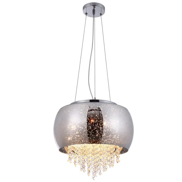 STARLIGHT HÄNGELAMPE Ringes aus Glas mit darin hängenden Kristallen 3xE14 – Bild 8