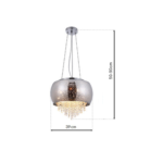 STARLIGHT HÄNGELAMPE Ringes aus Glas mit darin hängenden Kristallen 3xE14 – Bild 3
