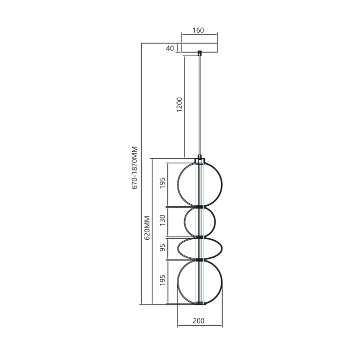 Loena Weiß LED-36W Design Hängelampe – Bild 4