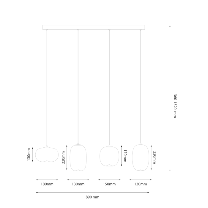 Hängelampe  veroiens  rauch schwarz 15W LED – Bild 4