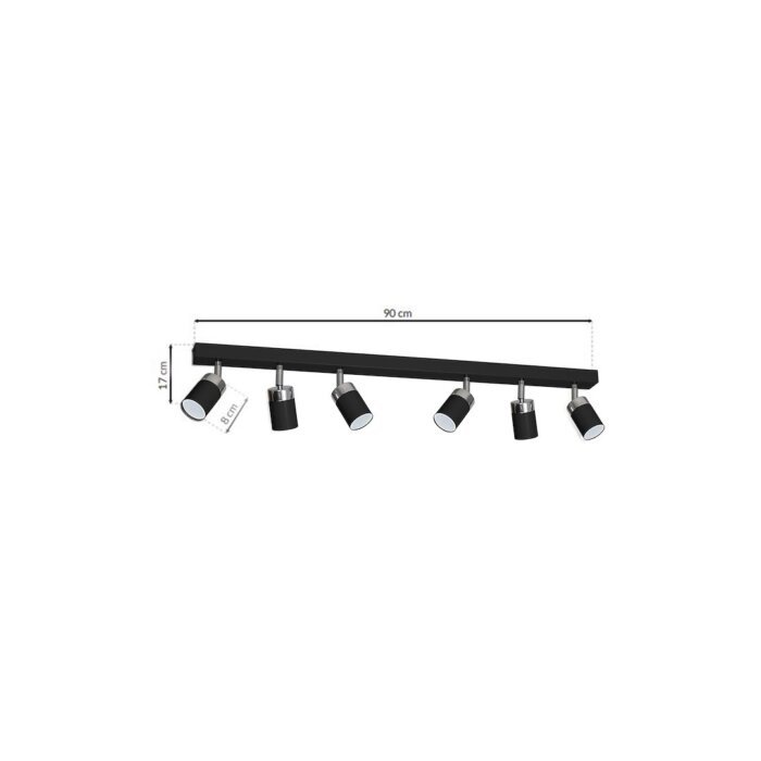 Laccezt SCHWARZ/CHROM 6xGU10 LED Deckenleuchte – Bild 4