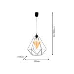 Unistus BLACK Hängelampe 1xE27 4W LED Glühbirne inklusive – Bild 4