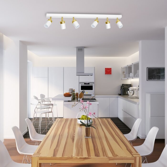 Laccezt WEISS/GOLD 6xGU10 LED Deckenleuchte – Bild 2