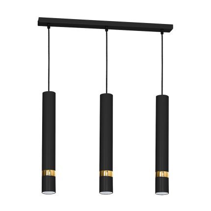 Hängelampe notta SCHWARZ/GOLD 3xGU10 LED