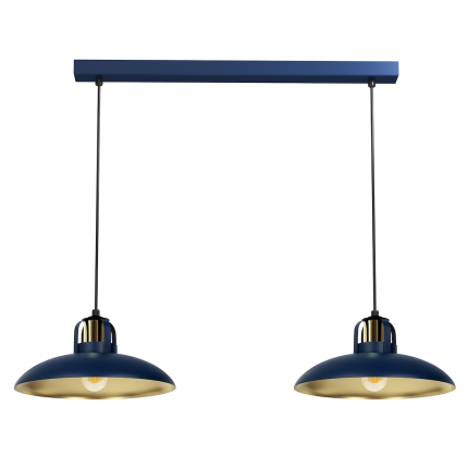 Hängelampe Reflux MARINEBLAU/GOLD 2xE27 LED