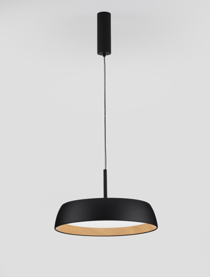 Sigi LED-Pendelleuchte 40W /3000K/3111Lm Schwarz-Holz – Bild 3