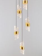 Seneca LED Pendelleuchte 5-flammig Ø 30cm 3000K Schwarz, Gold – Bild 7