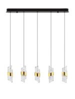 Seneca LED Pendelleuchte 82cm 5-flammig 3000K Schwarz, Gold