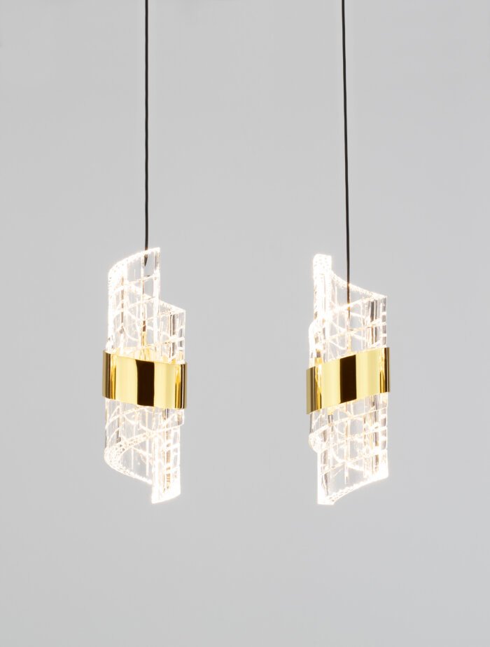 Seneca LED Pendelleuchte 82cm 5-flammig 3000K Schwarz, Gold – Bild 10