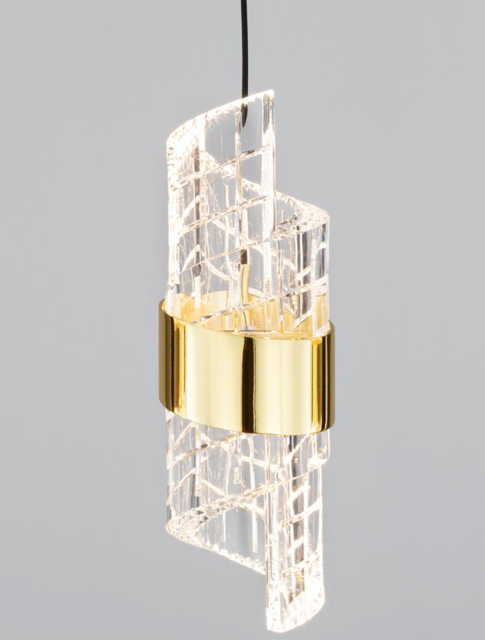 Seneca LED Pendelleuchte 82cm 5-flammig 3000K Schwarz, Gold – Bild 9