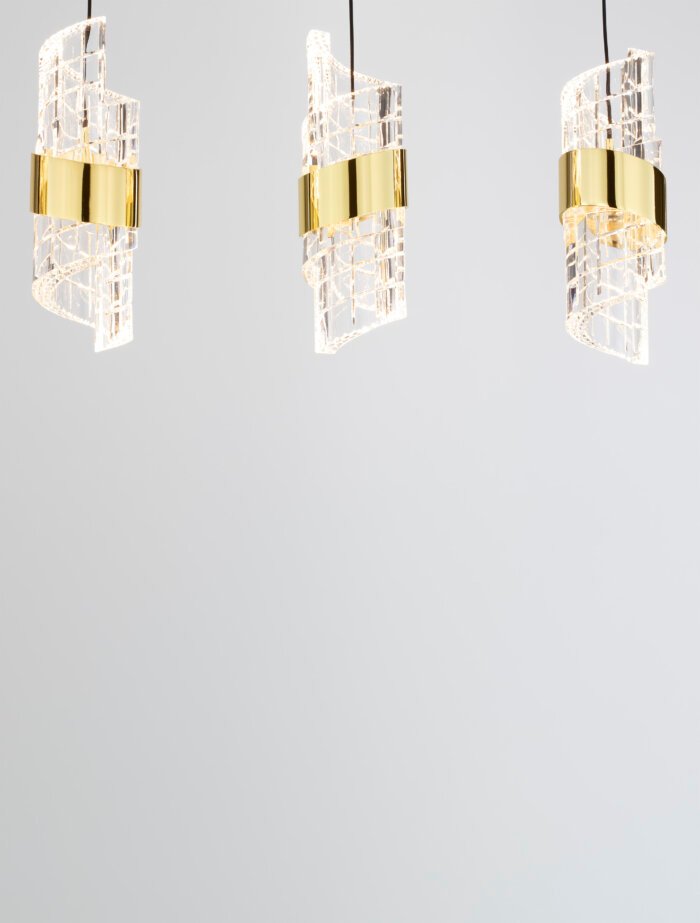 Seneca LED Pendelleuchte 82cm 5-flammig 3000K Schwarz, Gold – Bild 11