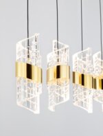 Seneca LED Pendelleuchte 82cm 5-flammig 3000K Schwarz, Gold – Bild 8