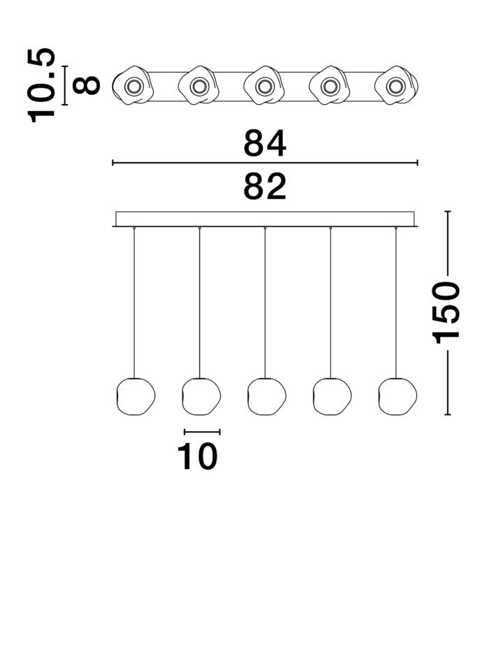 IFOS LED Pendelleuchte 25W . 62CM  . 5-flammig . Dimmbar – Bild 4
