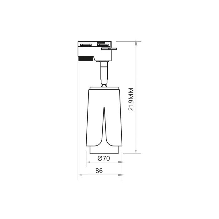 1-Phasenstromschiene LED-Strahler . 1xGU10 Weiß . Chrom – Bild 6