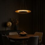 Piattino Nero/Oro Hängeleuchte LED 30W 3000K-4000K-6000K Schwarz/Gold – Bild 2