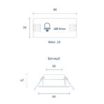 Einbauleuchte ARGENT 80mm weiß 6W 2700K IP44 – Bild 3
