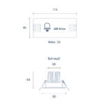 Einbauleuchte ARGENT 80mm weiß 9W 2700K – Bild 2