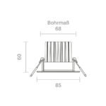 Einbauleuchte 68 Diled 10W 640lm 2700K – Bild 2