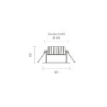 Einbauleuchte 68 Diled Low Glare 6W 380lm 3000K weiß 32° dim – Bild 2