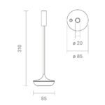 Akku-Tischleuchte Nucandle keramikweiß/chrom 1,6W 2700K IP54 – Bild 5