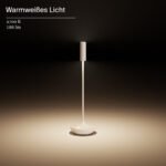 Akku-Tischleuchte Nucandle keramikweiß/chrom 1,6W 2700K IP54 – Bild 6