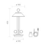Akku-Tischleuchte Nudiderot 425mm schneeweiß 2,2W – Bild 6