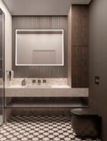 Ambor LED-Badezimmerspiegel 37W, IP44,  Touch-Schalter – Bild 2