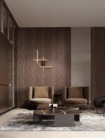 APECHO LED Wandleuchte 34W, IP20,Black-Gold, dimmbar – Bild 2