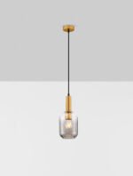 Maho Hängelampe E27 1x12W, IP20, Smokey-Brass Gold – Bild 5