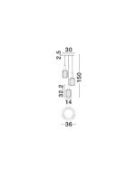 Maho Hängelampe E27 3x12W, IP20, Brass Gold/Smokey Glass – Bild 7