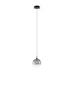 Orenda LED-Hängelampe 5W, IP20, Schwarz/Smokey Glas