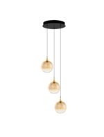 Orenda LED-Hängelampe 15W, IP20, Gold-Schwarz, dimmbar, 3000K