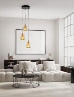 Alish LED-Pendelleuchte 24W, IP20, Brass Gold, dimmbar – Bild 2