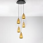 Alish LED-Hängelampe 40W, IP20, Schwarz-Champagne, dimmbar