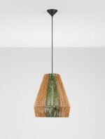 Dena Hängelampe E27 1x12W, IP20, Natur/Grün/Schwarz – Bild 4