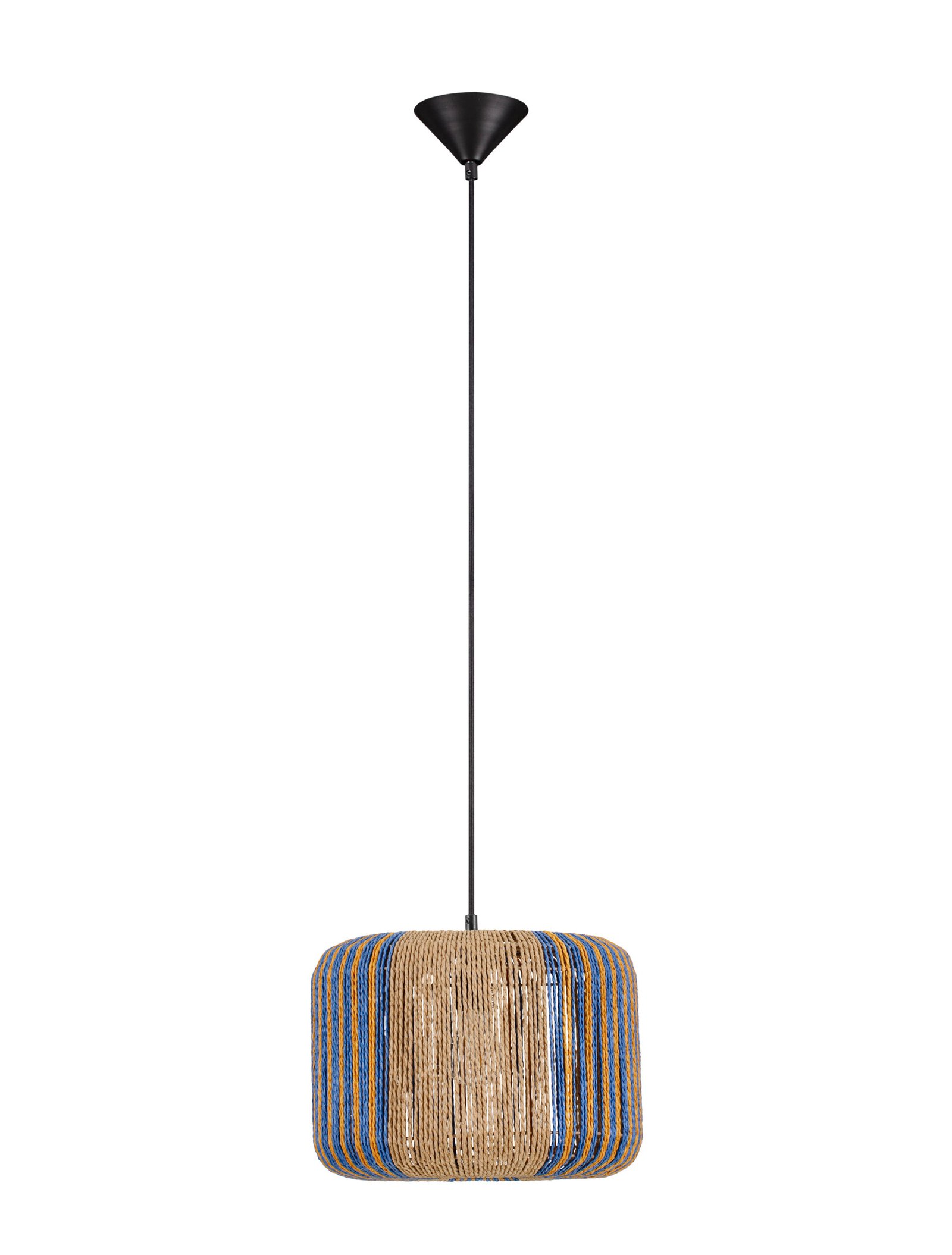9586606_2 Abby Hängelampe E27 1x12W, IP20, Natur/Blau/Gelb/Schwarz – Bild 1