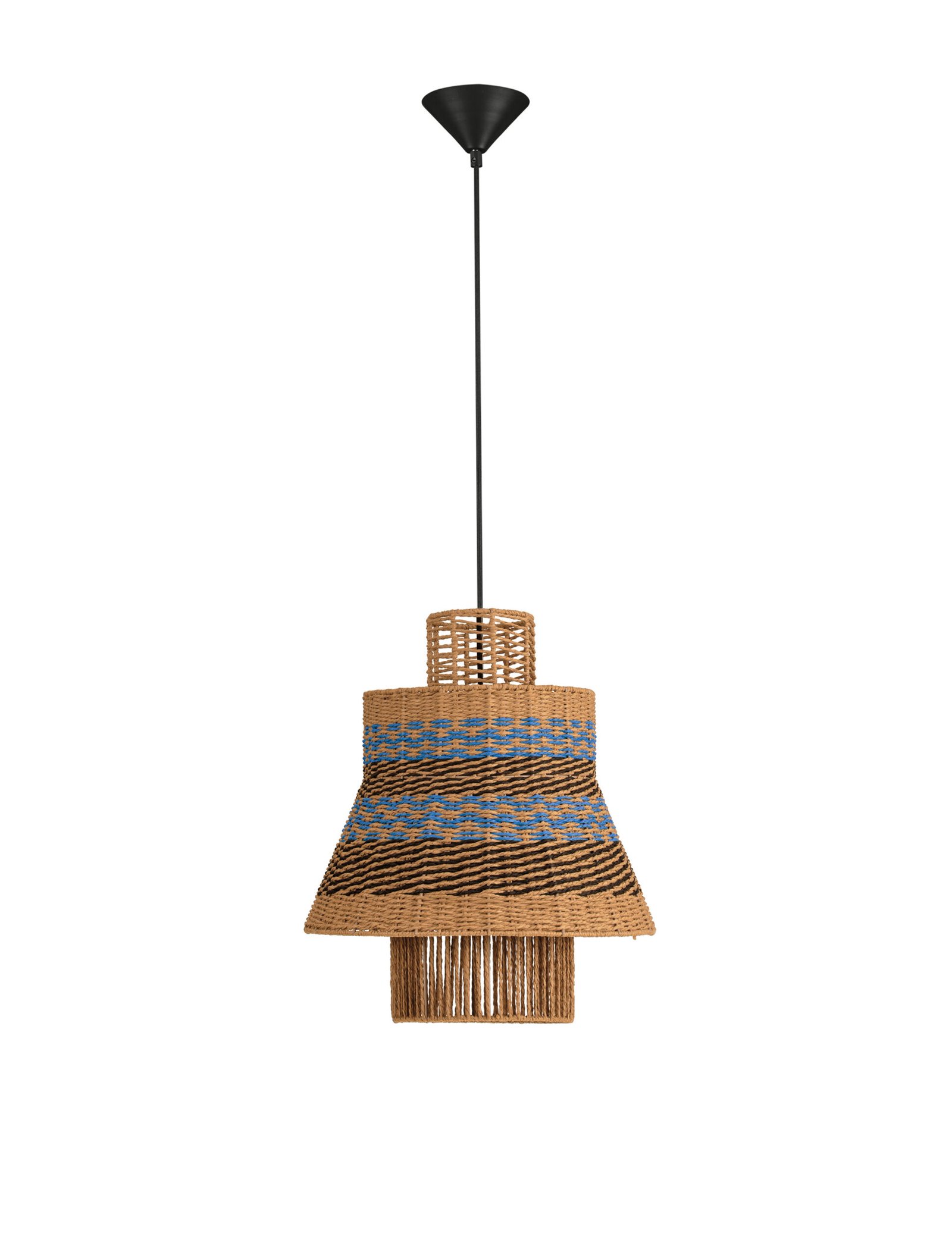 9586608_2 Copos Hängelampe E27 1x12W, IP20, Natur/Blau/Schwarz – Bild 1