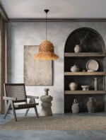 Sorello Hängelampe E27 1x12W, IP20, Natur-Braun-Sandy Black – Bild 2