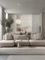 Bora Hängelampe E27 1x12W, IP20, Artificial Silk & Sandy White – Bild 2