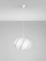 Bora Hängelampe E27 1x12W, IP20, Artificial Silk & Sandy White – Bild 4