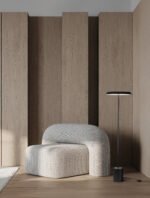 Ophelia LED-Stehleuchte 27W, IP20, Matt Schwarz-Holzoptik – Bild 2